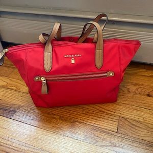 Michael Kors red nylon purse